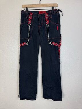 Tripp NYC Goth Gothic Raver Bondage Dark Tech Punk Emo Y2K Vintage Pants sz 1